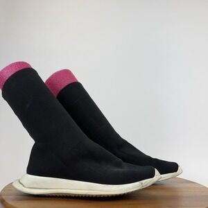 Womens Rick Owens DRKSHDW‎ Black Stretch Knit Runner Sock Sneakers Size 8 M